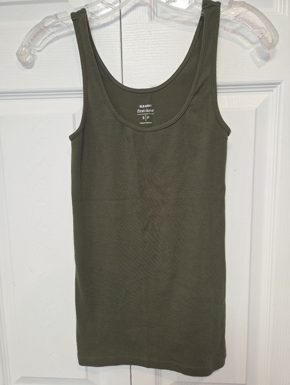 Old Navy Olive Green Ribbed Scoop Neck Tank Top